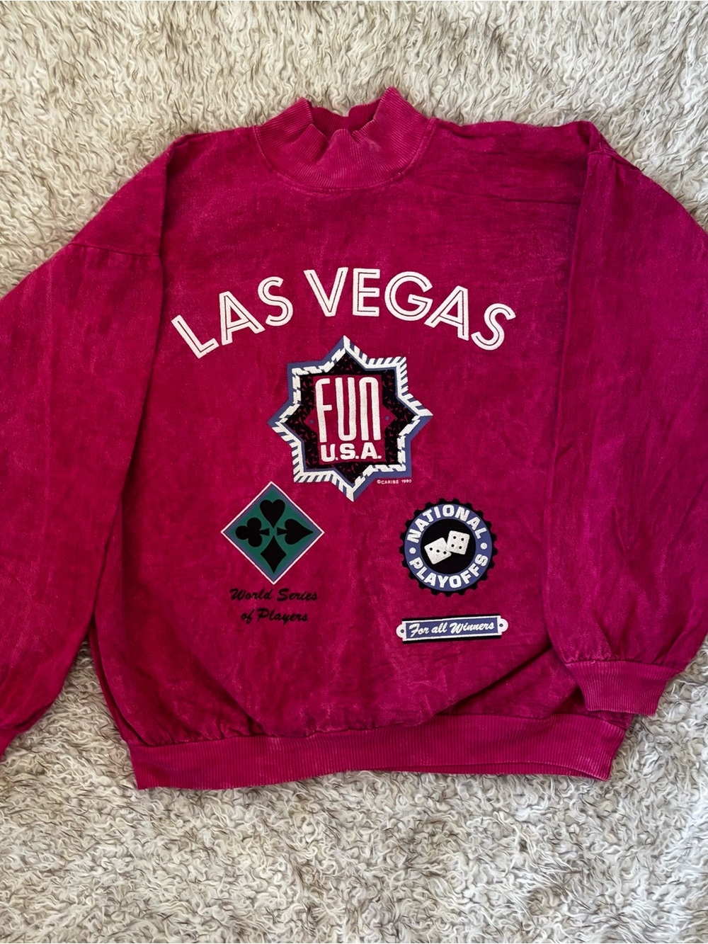 Vintage Caribe Las Vegas Graphic Crewneck Sweatshirt